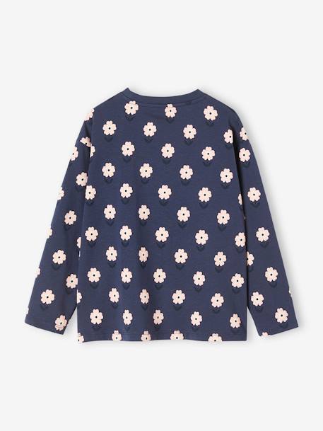 Meisjesshirt lange mouwen blauw, gestreept+hazelnoot+nachtblauw - vertbaudet enfant 