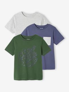 Set van 3 geassorteerde jongens-T-shirts met korte mouwen  - vertbaudet enfant