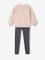 Sportset voor meisjes met molton sweater + legging van technisch materiaal roze (poederkleur) - vertbaudet enfant 