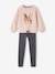 Sportset voor meisjes met molton sweater + legging van technisch materiaal roze (poederkleur) - vertbaudet enfant 