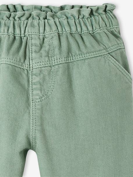 Babybroek van twill met elastische tailleband groen - vertbaudet enfant 