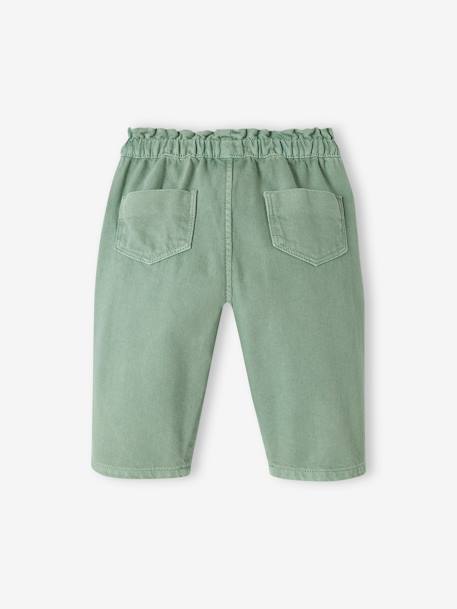 Babybroek van twill met elastische tailleband groen - vertbaudet enfant 