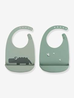 Set van 2 Croco siliconen slabbetjes DONE BY DEER  - vertbaudet enfant