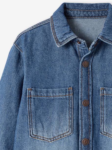 Denim jongenshemd gebleekt denim+stone+zwart denim - vertbaudet enfant 