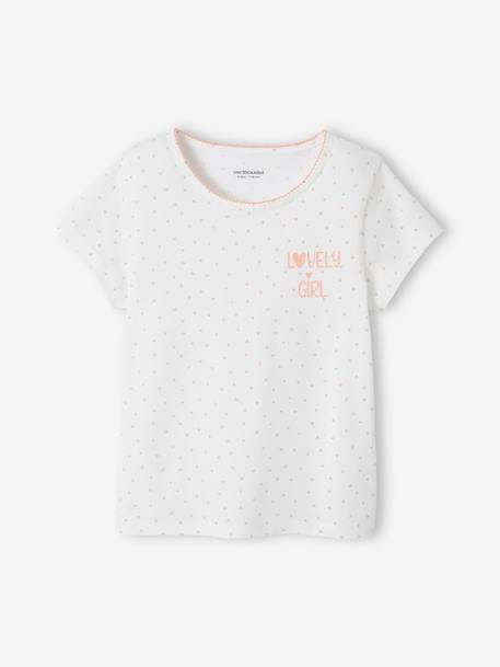 Set van 3 shirts voor meisjes met korte mouwen BASICS wit - vertbaudet enfant 