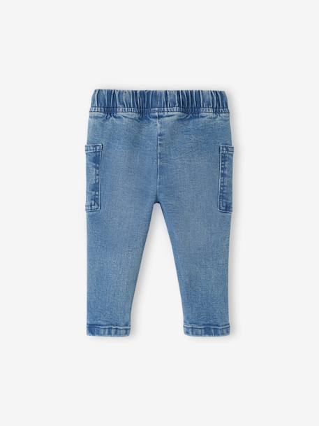 Denim babybroek met elastische tailleband double stone+onbewerkt denim - vertbaudet enfant 