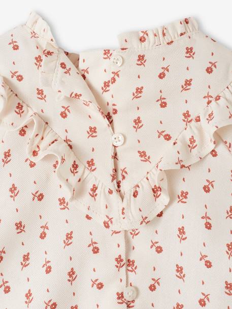 Soepele gebloemde babyblouse ecru - vertbaudet enfant 