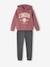 Set sweater met capuchon en jogging van fleece voor meisjes pruim - vertbaudet enfant 