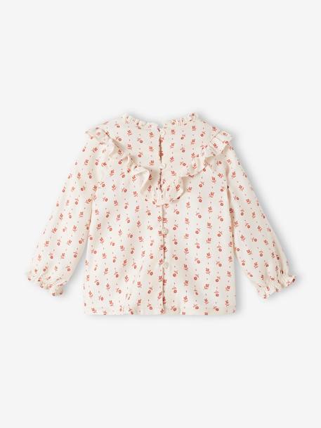 Soepele gebloemde babyblouse ecru - vertbaudet enfant 