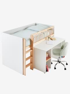 Slaapkamer en Opbergoplossingen-Slaapkamer-Kinderbedje, babybedje-Combinatie mezzaninebed + uitschuifbureau GECKO