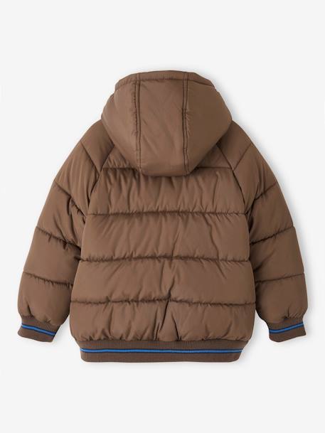 Donsjas college met voering van fleece chocoladebruin+dennen+marineblauw - vertbaudet enfant 