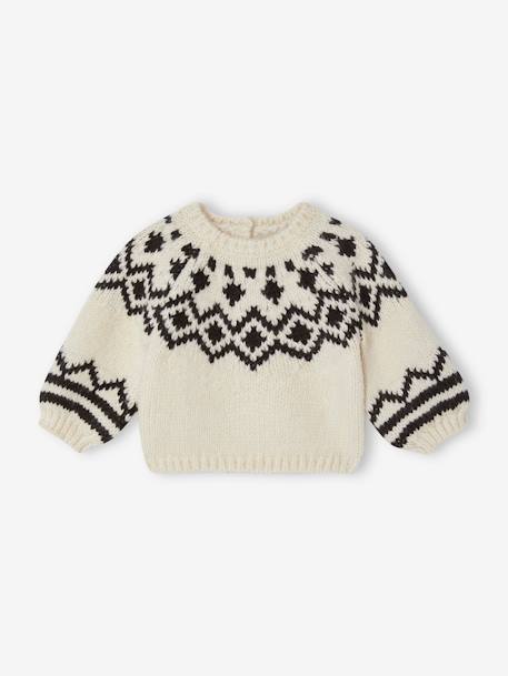 Jacquard  babytrui gemêleerd beige - vertbaudet enfant 