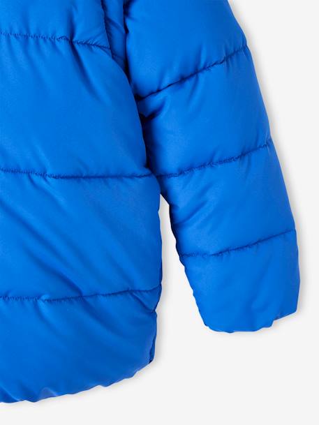 Donsjack met capuchon en verwijderbare mouwen voor jongens met fleece voering felblauw - vertbaudet enfant 