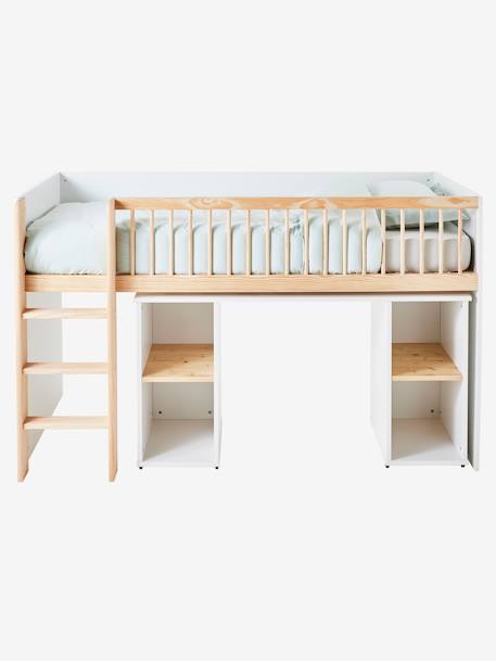 Combinatie mezzaninebed + uitschuifbureau GECKO wit - vertbaudet enfant 