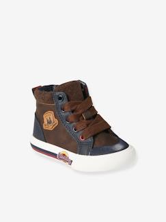 Schoenen-Baby schoenen 17-26-Loopt jongen 19-26-Hoge sneakers met veters en rits