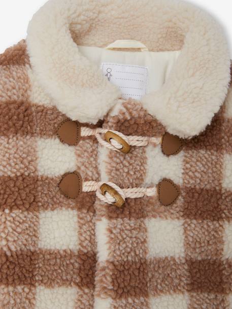 Babyjas van imitatiebont met ruitpatroon beige, geruit - vertbaudet enfant 