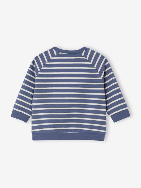 Gestreept sweatshirt van molton baby blauw, gestreept+leiblauw - vertbaudet enfant 