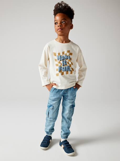 Jongensbroek denim battle eenvoudig aan te trekken double stone+stone - vertbaudet enfant 