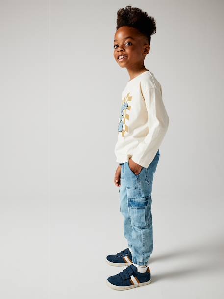 Jongensbroek denim battle eenvoudig aan te trekken double stone+stone - vertbaudet enfant 