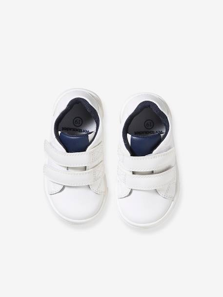 Leren geborstelde babysneakers wit - vertbaudet enfant 