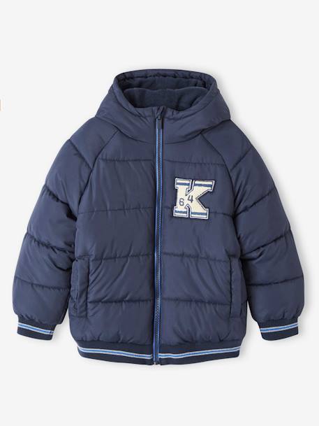 Donsjas college met voering van fleece chocoladebruin+dennen+marineblauw - vertbaudet enfant 