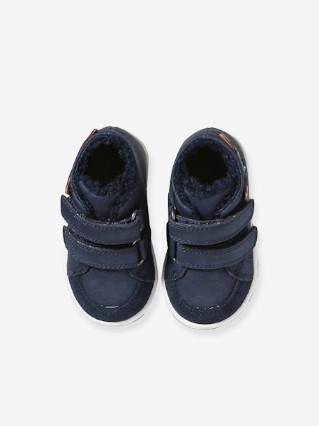 Halfhoge sneakers met klittenband voor baby blauw - vertbaudet enfant 