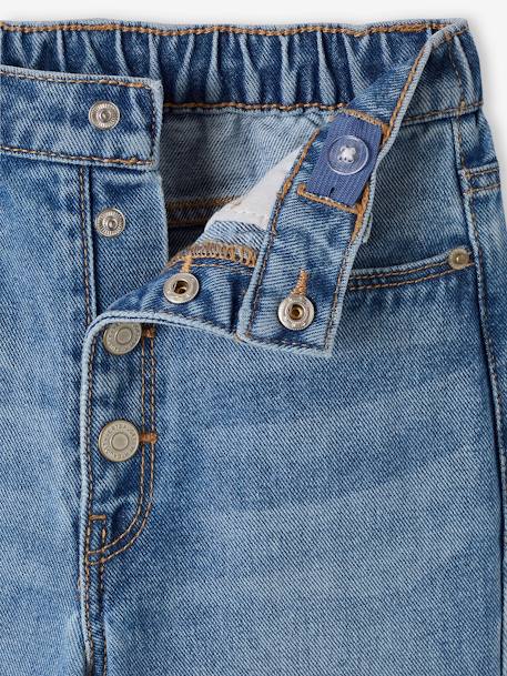 Jeans Mom fit MorphologiK meisjes heupomtrek MEDIUM stone - vertbaudet enfant 