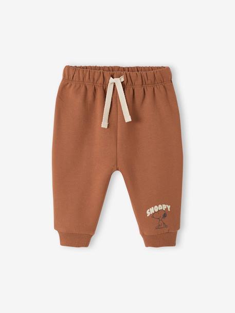 Peanuts® Snoopy babybroek van molton chocoladebruin - vertbaudet enfant 