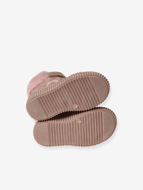 Gevoerde sneakers met veters, klittenband en ritssluiting voor baby's nude - vertbaudet enfant 