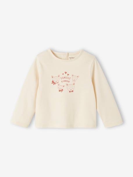 Set van 2 T-shirts BASICS baby lange mouwen lichtroze+rozen - vertbaudet enfant 