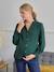 Zwangerschaps- en borstvoedingsblouse van katoengaas dennen+ecru - vertbaudet enfant 