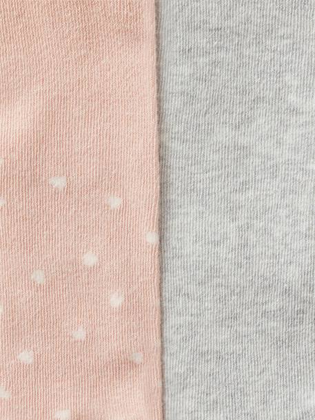 Set van 2 paar effen/hart maillots voor babymeisjes gemêleerd grijs - vertbaudet enfant 