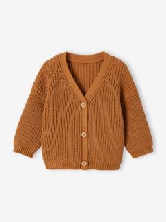 Baby-Trui, vest, sweater-Babyvestje met V-hals van breisel met kraaltjes