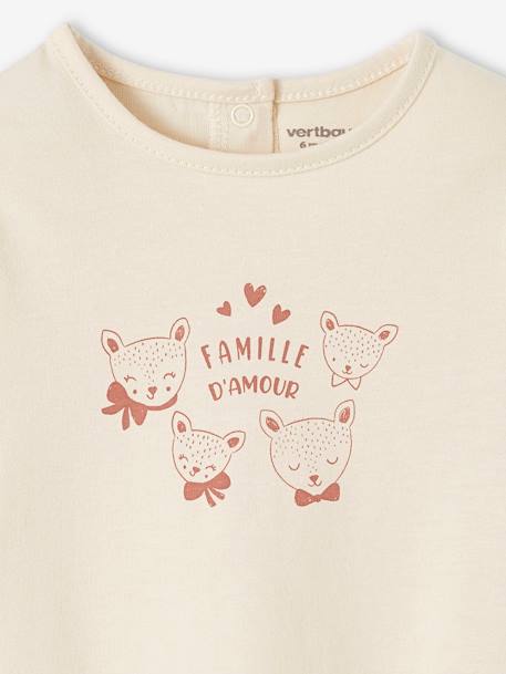 Set van 2 T-shirts BASICS baby lange mouwen lichtroze+rozen - vertbaudet enfant 