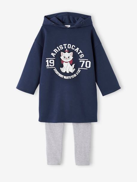 Meisjesset sweaterjurk en legging Disney® Marie De Aristokatten marineblauw - vertbaudet enfant 