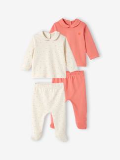 Baby-Pyjama, surpyjama-Set van 2 interlock babypyjama's met hartjes