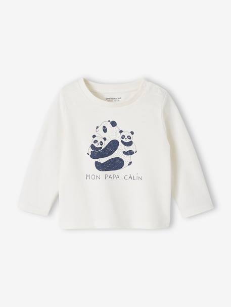 Set van 2 T-shirts Basics baby lange mouwen ecru+pecannoot - vertbaudet enfant 