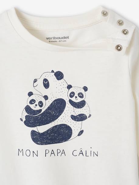 Set van 2 T-shirts Basics baby lange mouwen ecru+pecannoot - vertbaudet enfant 