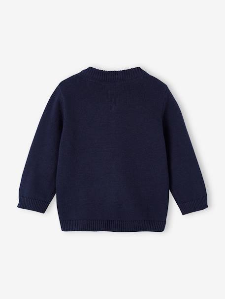 Teddy-achtig babyvestje met rits marineblauw - vertbaudet enfant 