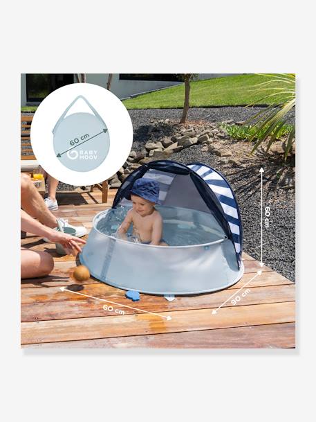 anti-UV UPF50+ pop-up tent Aquani BABYMOOV blauw wit grijs+groen - vertbaudet enfant 