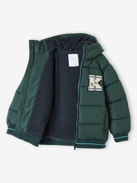 Donsjas college met voering van fleece chocoladebruin+dennen+marineblauw - vertbaudet enfant 