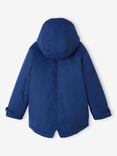 3-in-1-parka voor baby met afneembaar vest felblauw+kaki+Marinegrijs+pecannoot - vertbaudet enfant 