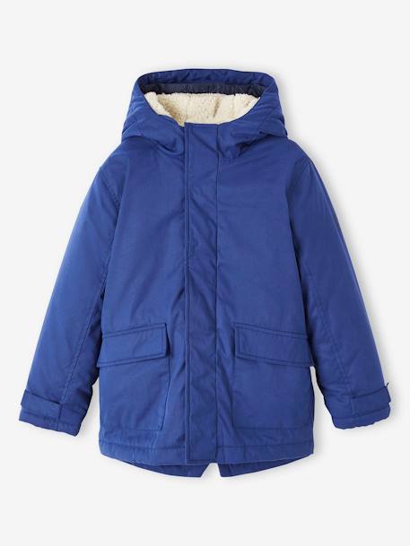 3-in-1-parka voor baby met afneembaar vest felblauw+kaki+Marinegrijs+pecannoot - vertbaudet enfant 