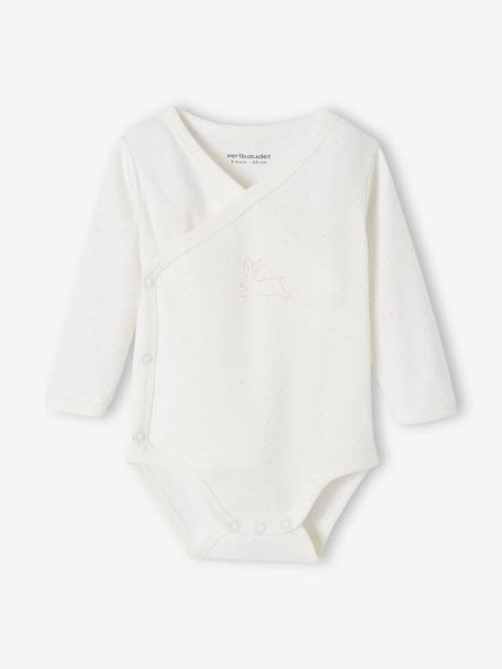 3-delige set boxpakje + romper + knuffel van biologisch katoen jeansblauw+roze (poederkleur) - vertbaudet enfant 