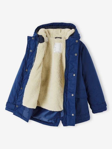 3-in-1-parka voor baby met afneembaar vest felblauw+kaki+Marinegrijs+pecannoot - vertbaudet enfant 