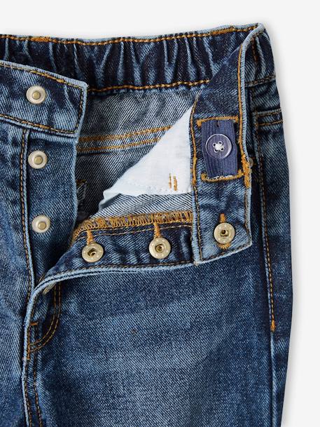 Jeans Mom fit MorphologiK meisjes heupomtrek MEDIUM double stone+jeansblauw+stone - vertbaudet enfant 