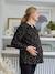 Zwangerschaps- en voedingsblouse van ribfluweel met print zwart - vertbaudet enfant 