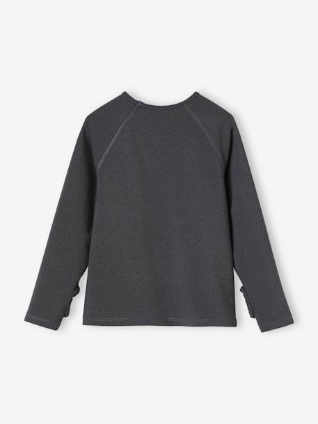 Sportshirt meisjes van technisch materiaal met lange mouwen gemêleerd grijs - vertbaudet enfant 