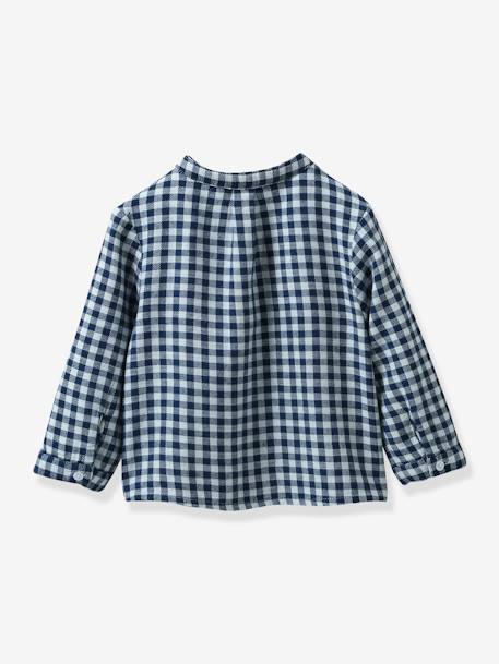 Babyhemd Vichy CYRILLUS marineblauw, geruit - vertbaudet enfant 
