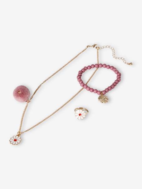 Ketting + armband + ringenset margriet zachtpaars - vertbaudet enfant 